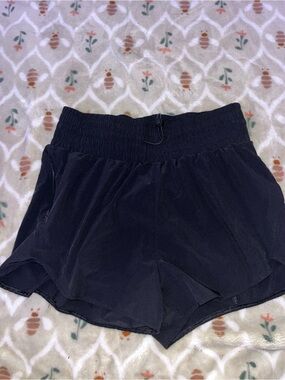 Women's Black Elastic Waist Summer Shorts